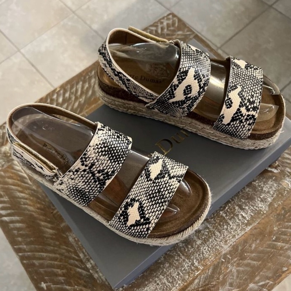 Pierre Dumas Snakeskin Patterned Sandals